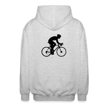 Biker - Unisex Kapuzenjacke - Hellgrau meliert - Hinten - AI Model Male 185 light (185cm)