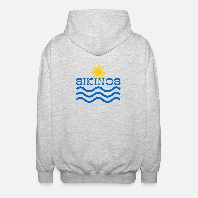 Sikonos-Sun Over Blue Waves  - Unisex Hooded Jacket - light heather grey