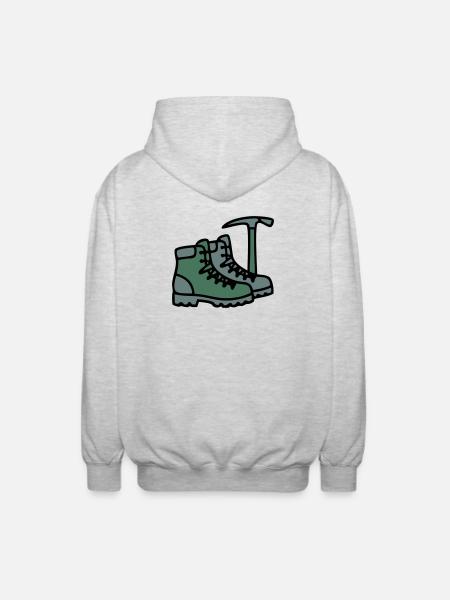 Wanderschuhe Eispickel Bergsteiger Alpen Wanderer - Unisex Hooded Jacket - light heather grey