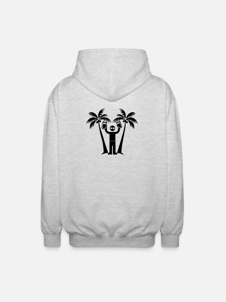 Vacation Island Beer Palm Trees - Unisex Hooded Jacket - light heather grey