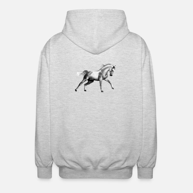 cheval - Veste à capuche unisexe - gris clair chiné