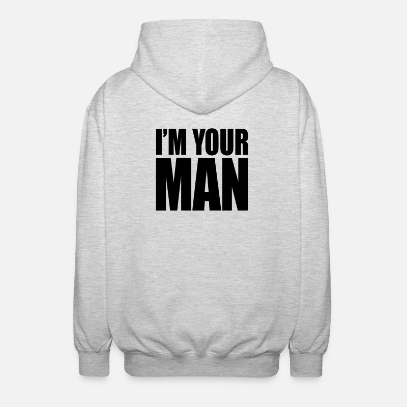 I'm your man - Unisex Kapuzenjacke - Hellgrau meliert