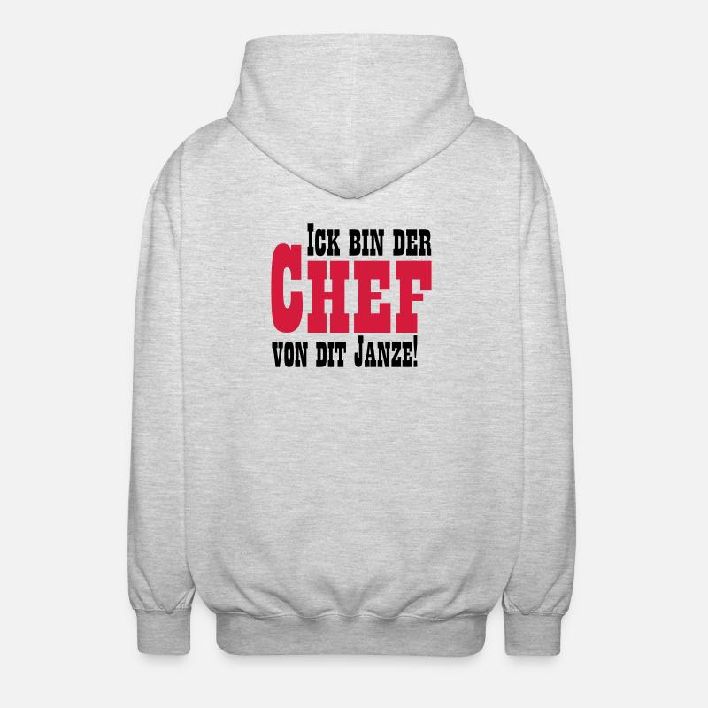 Chef von dit janze - Unisex Kapuzenjacke - Hellgrau meliert