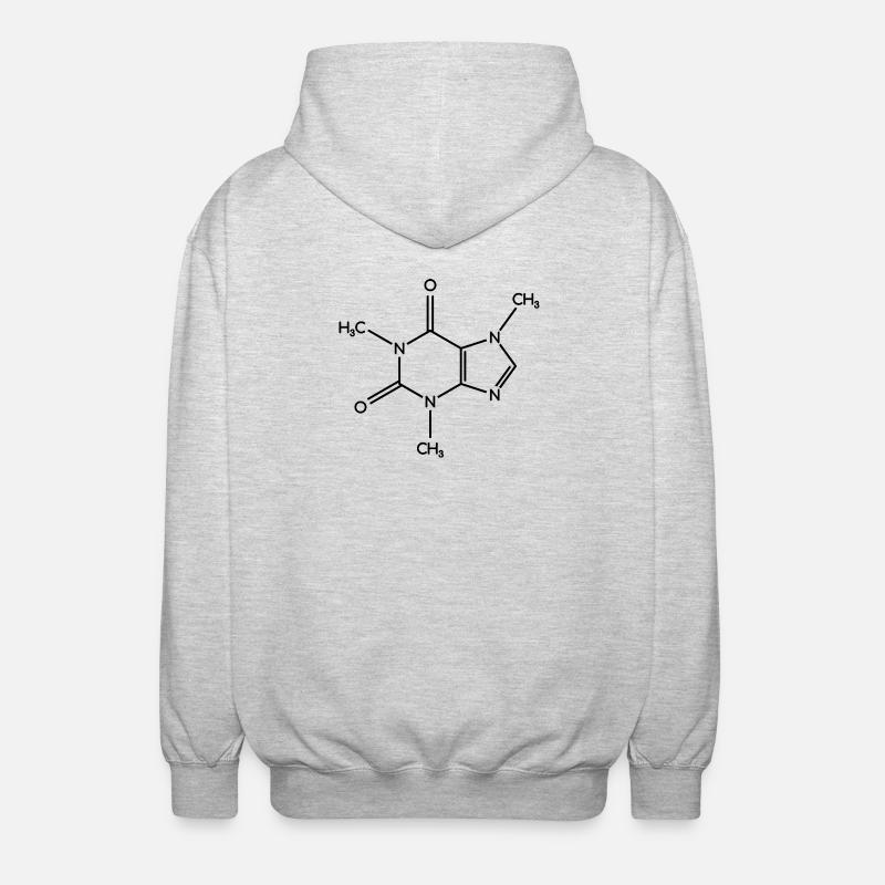 Caffeine Molecule - Structural Formula - Unisex Hooded Jacket - light heather grey