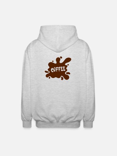 Coffee stain with artistic design - Unisex Hooded Jacket - light heather grey