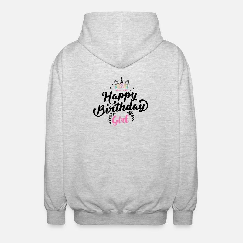 Blumenkrone Mädchen Typografie - Unisex Kapuzenjacke - Hellgrau meliert