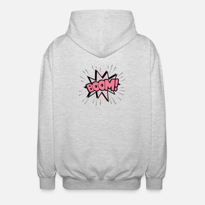Boom rosa - Unisex Kapuzenjacke - Hellgrau meliert