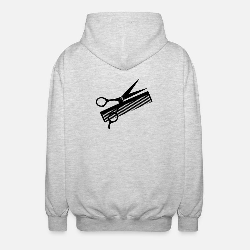 Logo Friseur - Unisex Kapuzenjacke - Hellgrau meliert