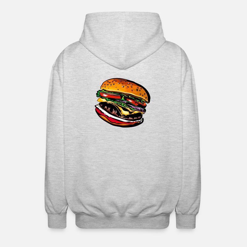 Burger Cheeseburger Restauration rapide - Veste à capuche unisexe - gris clair chiné