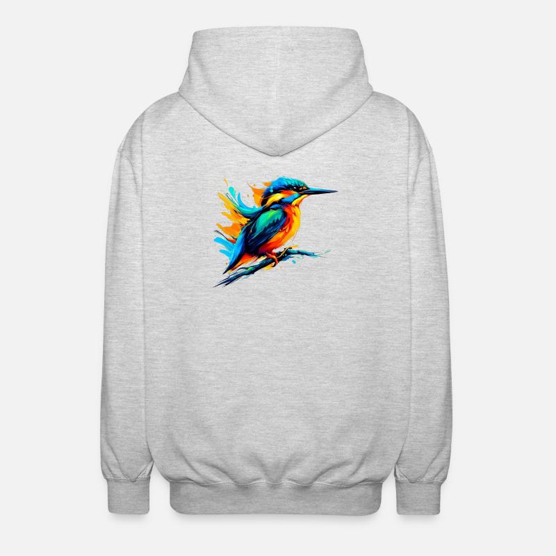 Eisvogel - Unisex Kapuzenjacke - Hellgrau meliert