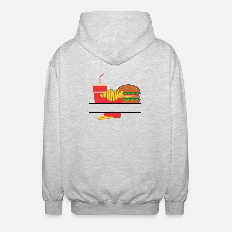Pommesbuden-Logo oder Restaurant-Emblem - Unisex Kapuzenjacke - Hellgrau meliert