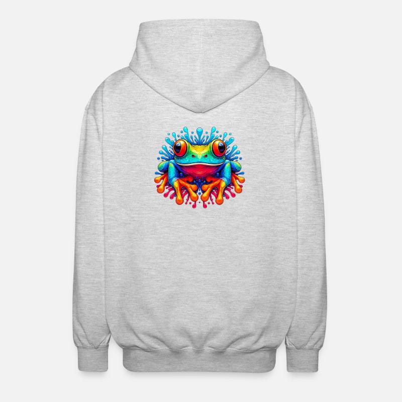 Grenouille - Veste à capuche unisexe - gris clair chiné