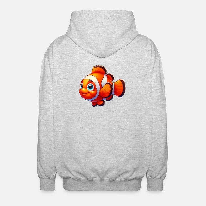 Clownfische - Unisex Kapuzenjacke - Hellgrau meliert