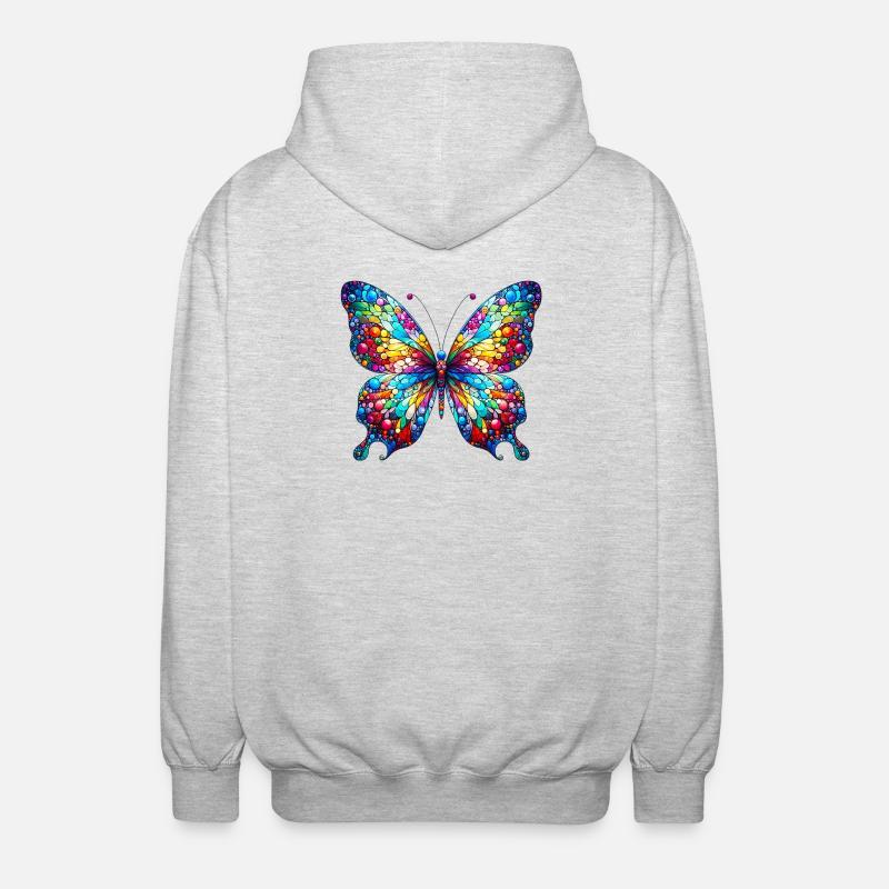Papillon - Veste à capuche unisexe - gris clair chiné