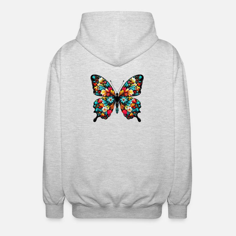 Papillon - Veste à capuche unisexe - gris clair chiné