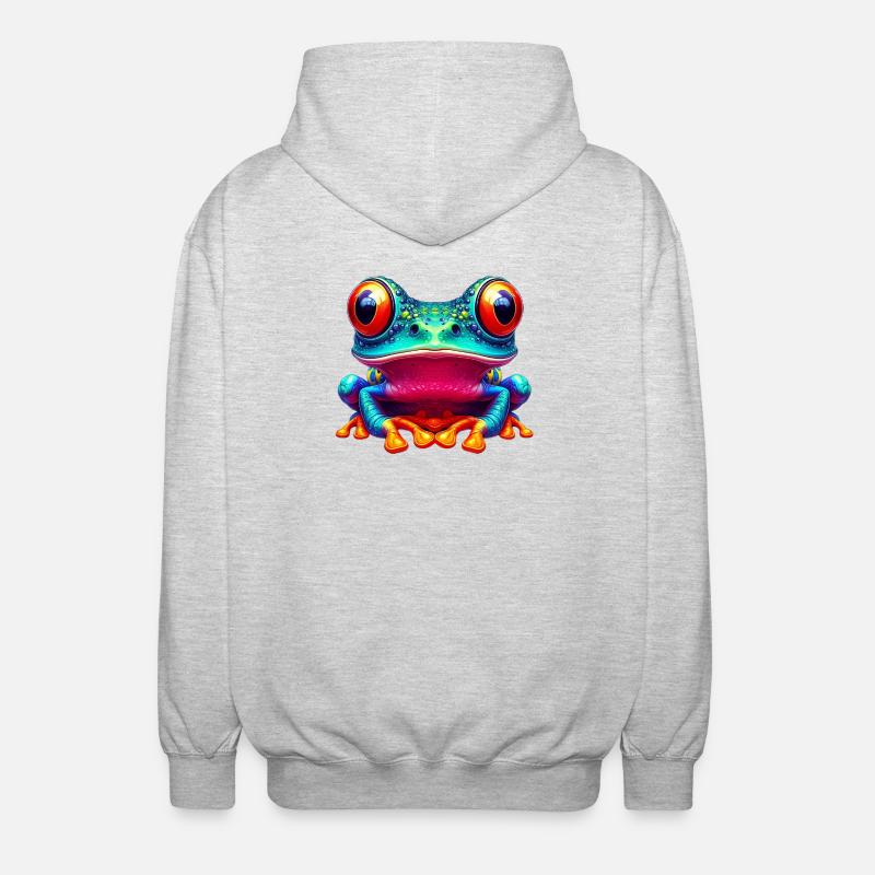 Frosch - Unisex Kapuzenjacke - Hellgrau meliert