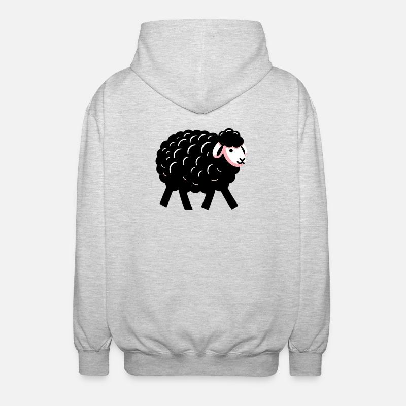 Schwarzes Schaf - Unisex Kapuzenjacke - Hellgrau meliert