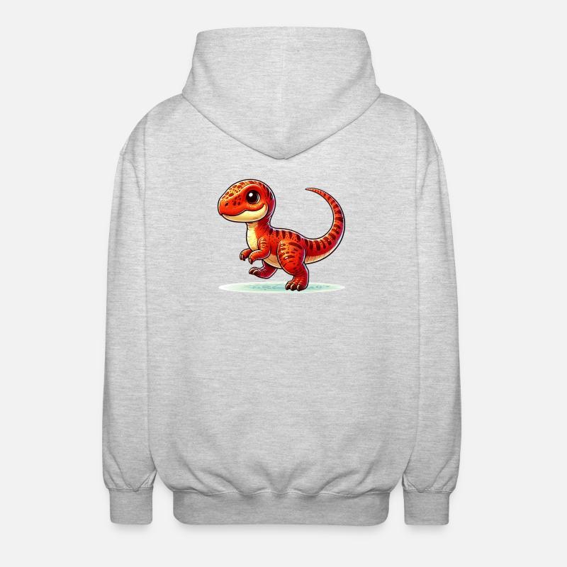 Dinosaurier - Unisex Kapuzenjacke - Hellgrau meliert