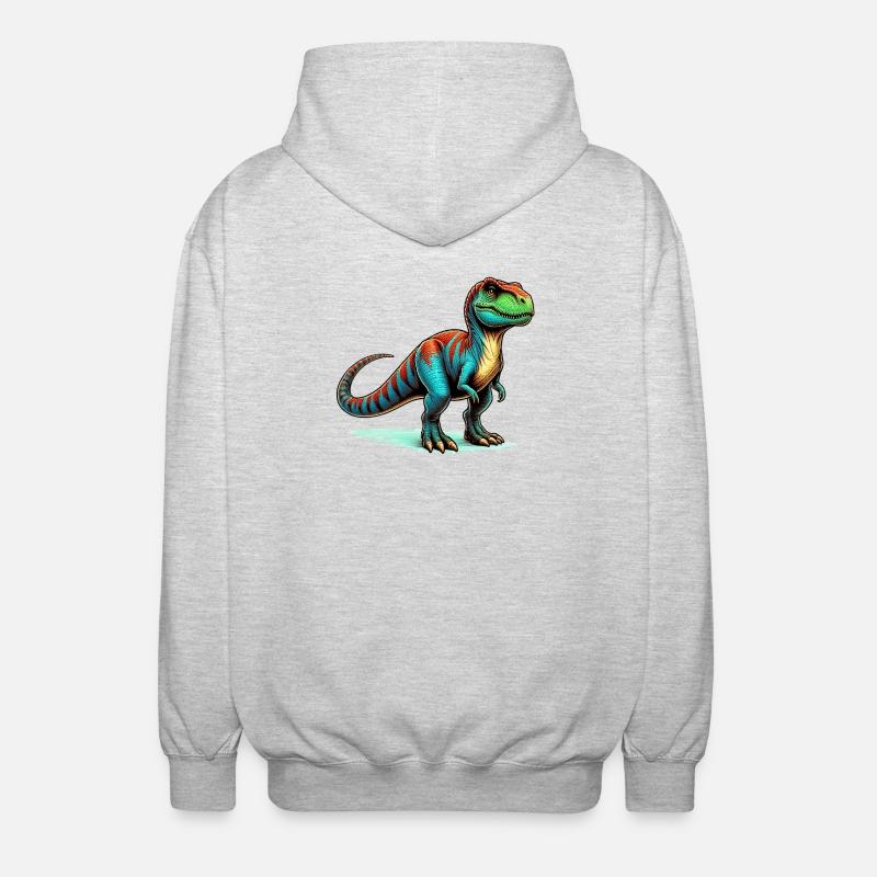 Dinosaur - Unisex Hooded Jacket - light heather grey