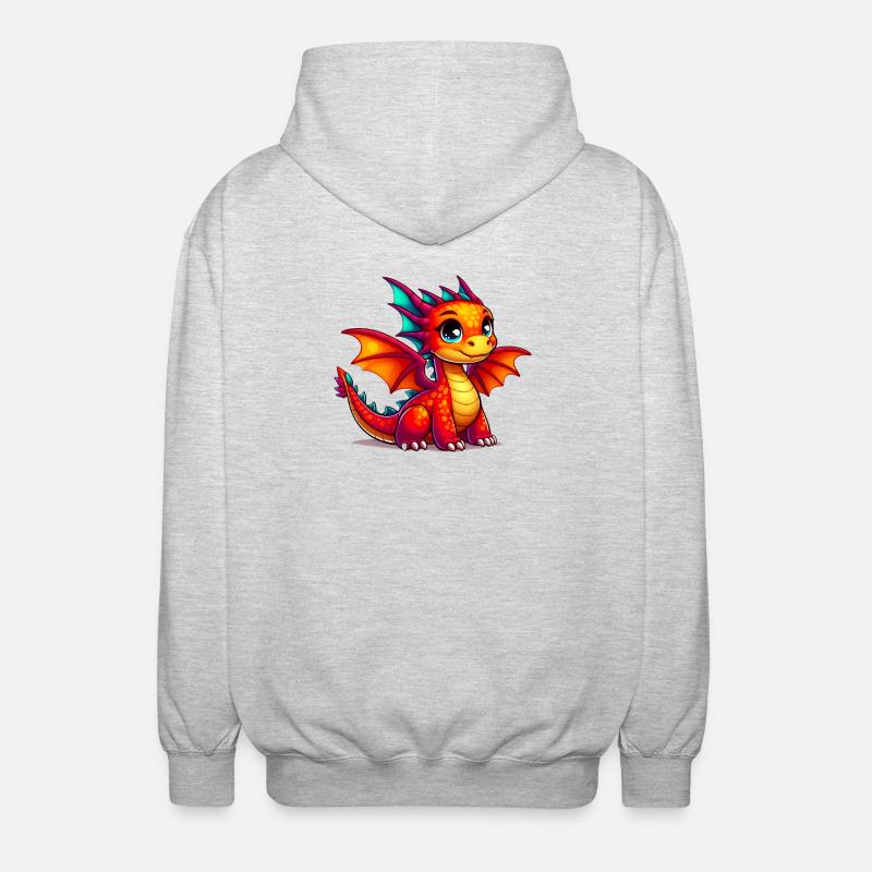 Drache - Unisex Kapuzenjacke - Hellgrau meliert