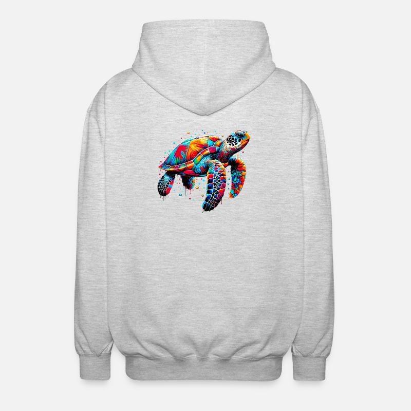 Schildkröte - Unisex Kapuzenjacke - Hellgrau meliert