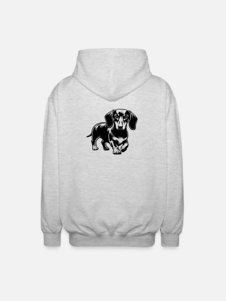 Teckel - Veste à capuche unisexe - gris clair chiné