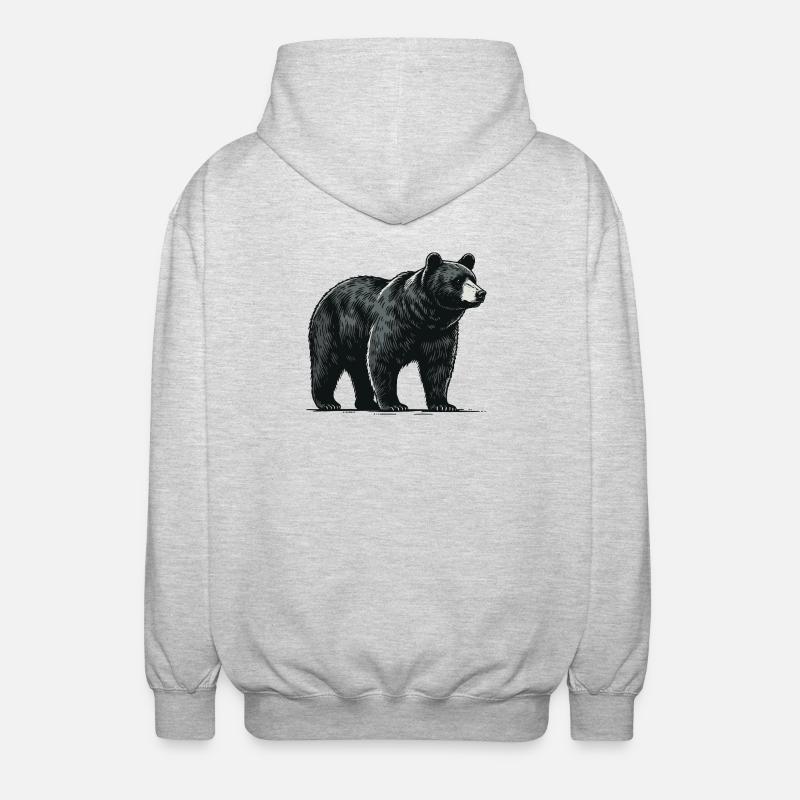 Schwarzbär - Unisex Kapuzenjacke - Hellgrau meliert