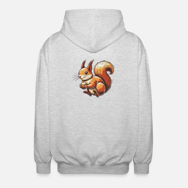 Eichhörnchen - Unisex Kapuzenjacke - Hellgrau meliert