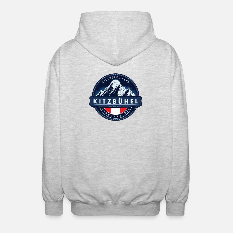 Kitzbühel ,  Kitzbühel Alps, Austria  - Veste à capuche unisexe - gris clair chiné