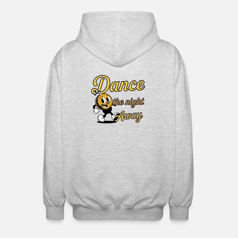 Danse Nuit Disco Dessin animé Design - Veste à capuche unisexe - gris clair chiné