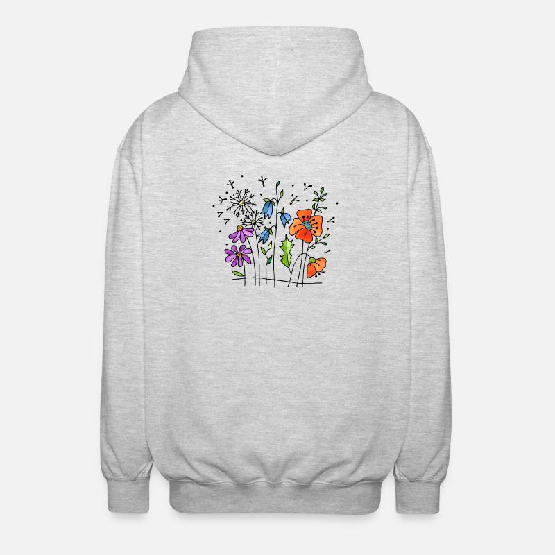 Fleur - Veste à capuche unisexe - gris clair chiné