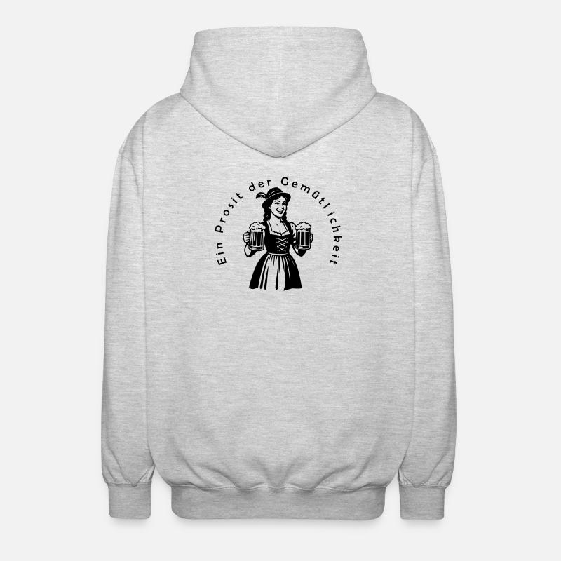 Ein Prosit der Gemütlichkeit - Veste à capuche unisexe - gris clair chiné