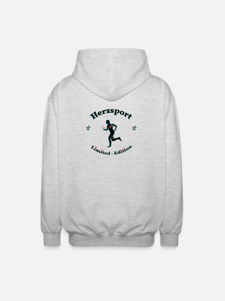 Hertz-Sport - Unisex Kapuzenjacke - Hellgrau meliert