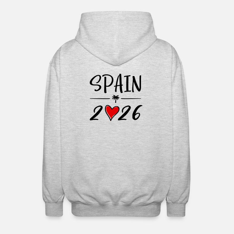 Spain 2026 - Unisex Kapuzenjacke - Hellgrau meliert
