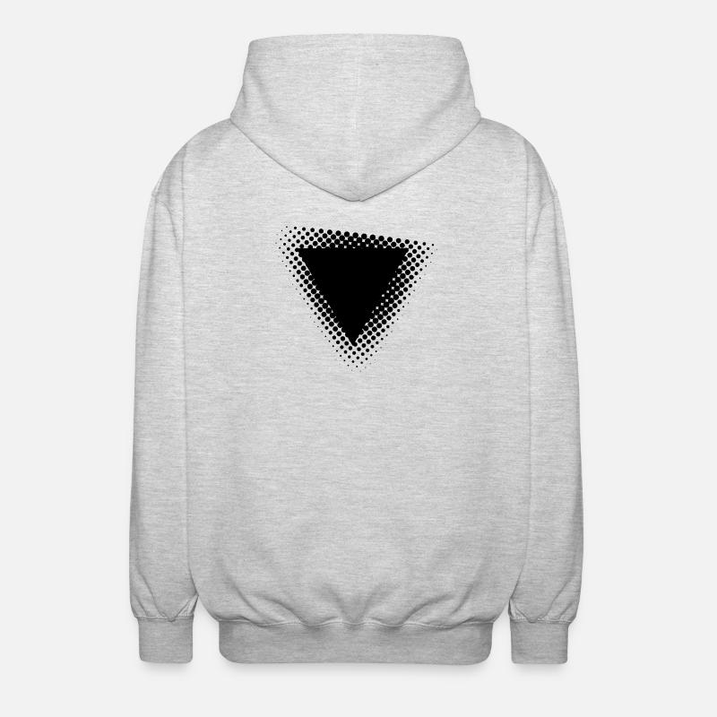 Conception géométrique de triangles à points - Veste à capuche unisexe - gris clair chiné