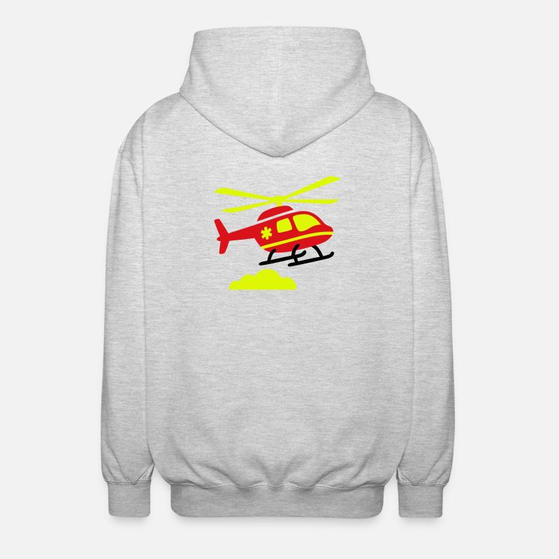 Rettungshubschrauber Notarzt - Unisex Kapuzenjacke - Hellgrau meliert