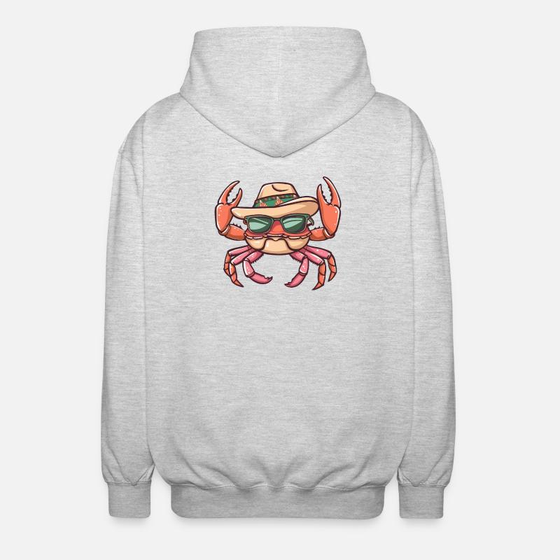Crabe Crabe Sombrero Drôle - Veste à capuche unisexe - gris clair chiné