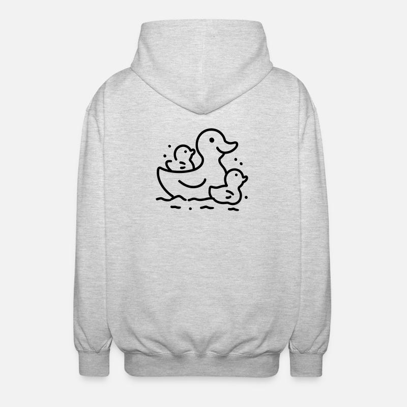 famille canard - Veste à capuche unisexe - gris clair chiné