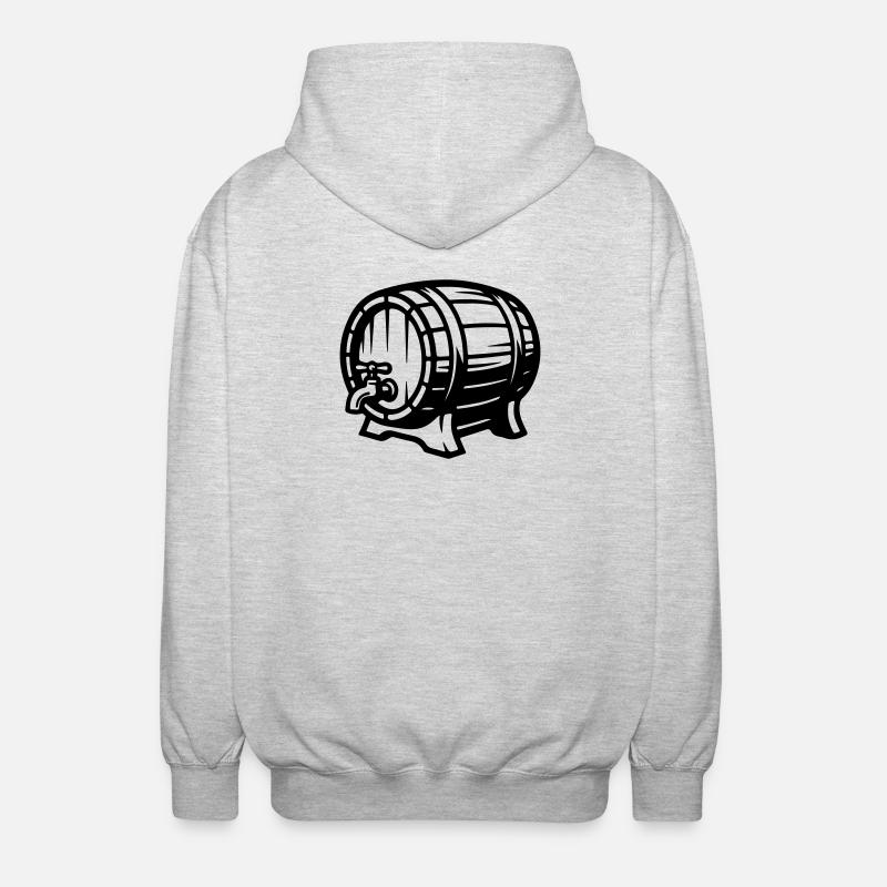 Bierfass Symbol Bier - Unisex Kapuzenjacke - Hellgrau meliert