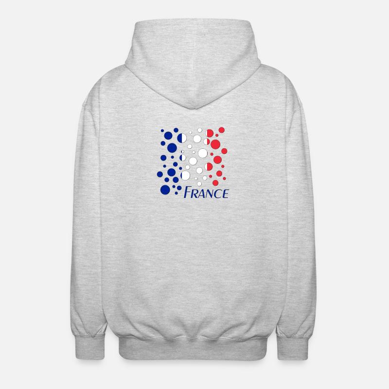 French Circle Dots Pattern - Unisex Hooded Jacket - light heather grey