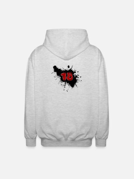 18th birthday - Unisex Hooded Jacket - light heather grey