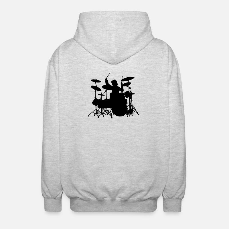 Power Drumming - Unisex Kapuzenjacke - Hellgrau meliert