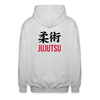 Jujutsu Jiu Jitsu Jiujitsu Ju-jitsu Jiu-jitsu - Unisex Hooded Jacket - light heather grey - Back - AI Model Male 185 light (185cm)