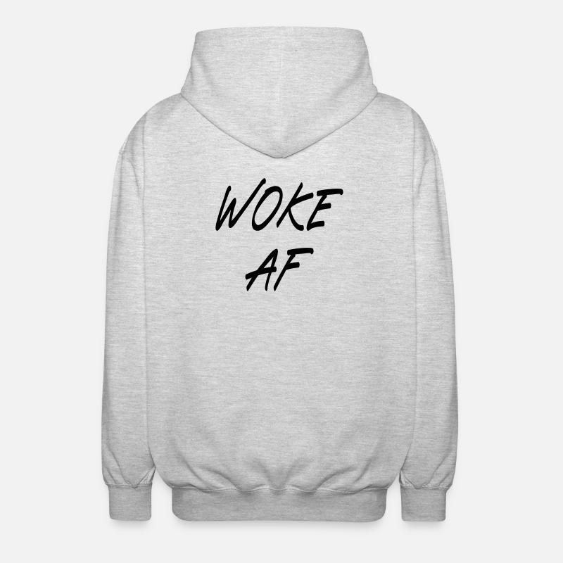 Woke AF - Veste à capuche unisexe - gris clair chiné