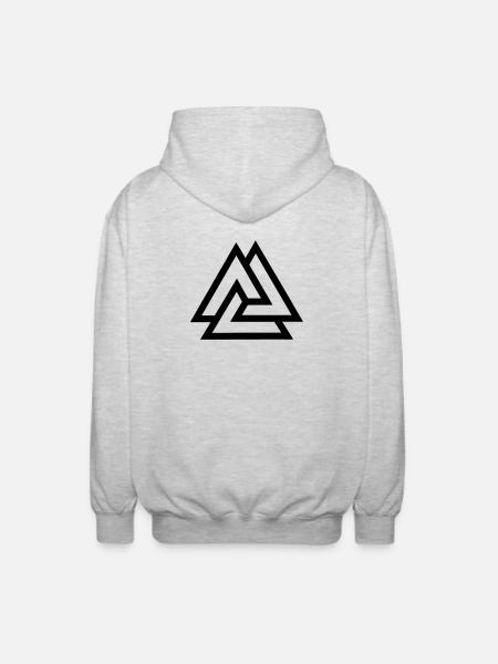 Valknut knot fallen in battle - Unisex Hooded Jacket - light heather grey