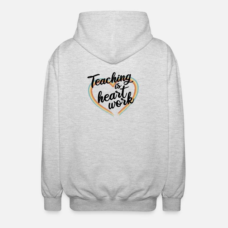 Teaching is heart work - Unisex Hooded Jacket - light heather grey