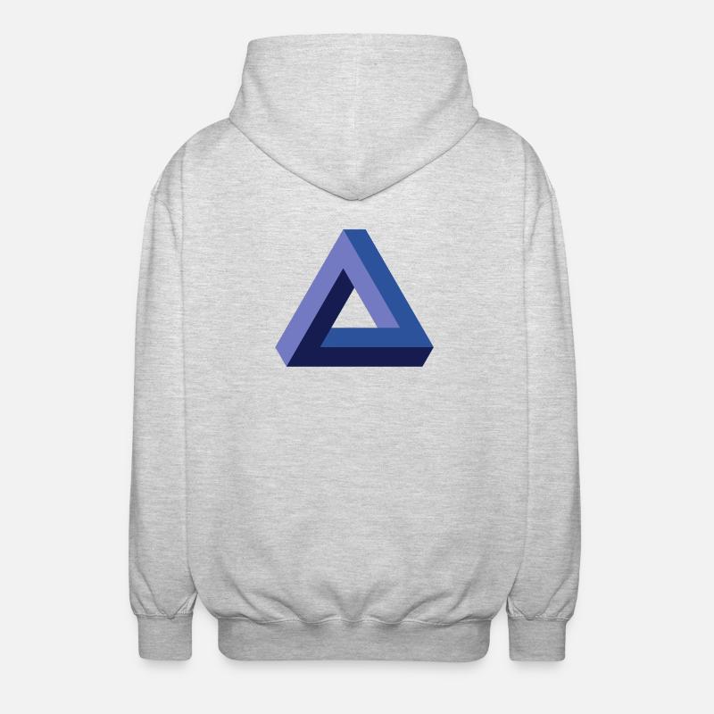 Optical illusion triangle - Unisex Hooded Jacket - light heather grey