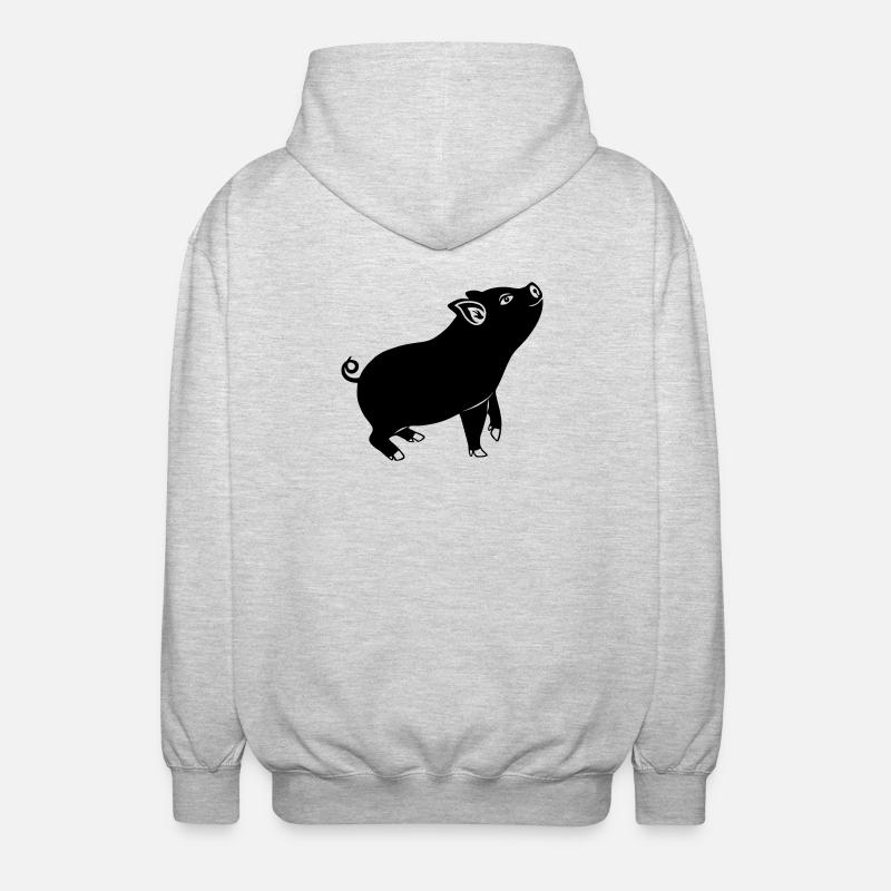 Emblème du cochon Image de l’ombre - Veste à capuche unisexe - gris clair chiné