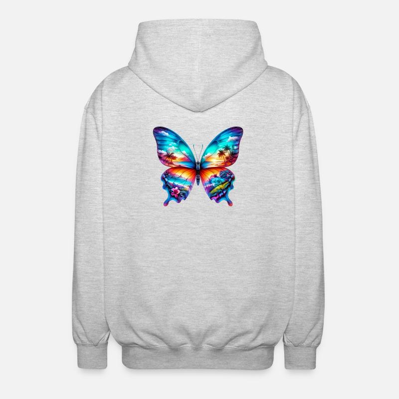 Papillon - Veste à capuche unisexe - gris clair chiné