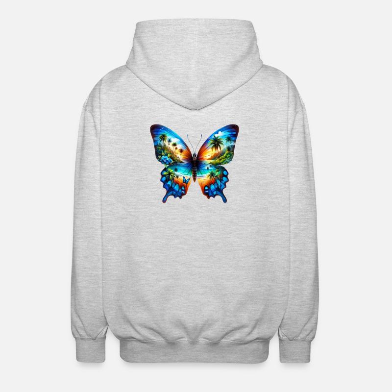 Papillon - Veste à capuche unisexe - gris clair chiné